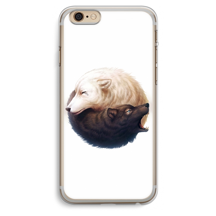 Yin Yang Wolves: iPhone 6 Plus / 6S Plus Transparant Hoesje