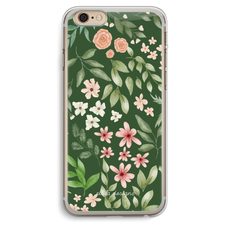 CaseCompany Botanical green sweet flower heaven: iPhone 6 Plus / 6S Plus Transparant Hoesje