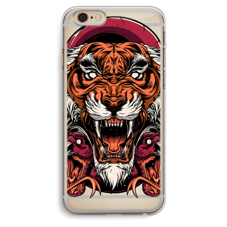 Tiger and Rattlesnakes: iPhone 6 Plus / 6S Plus Transparant Hoesje