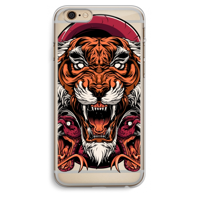 Tiger and Rattlesnakes: iPhone 6 Plus / 6S Plus Transparant Hoesje