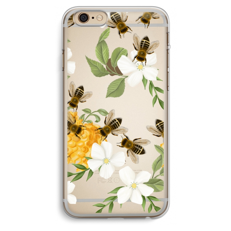 No flowers without bees: iPhone 6 Plus / 6S Plus Transparant Hoesje