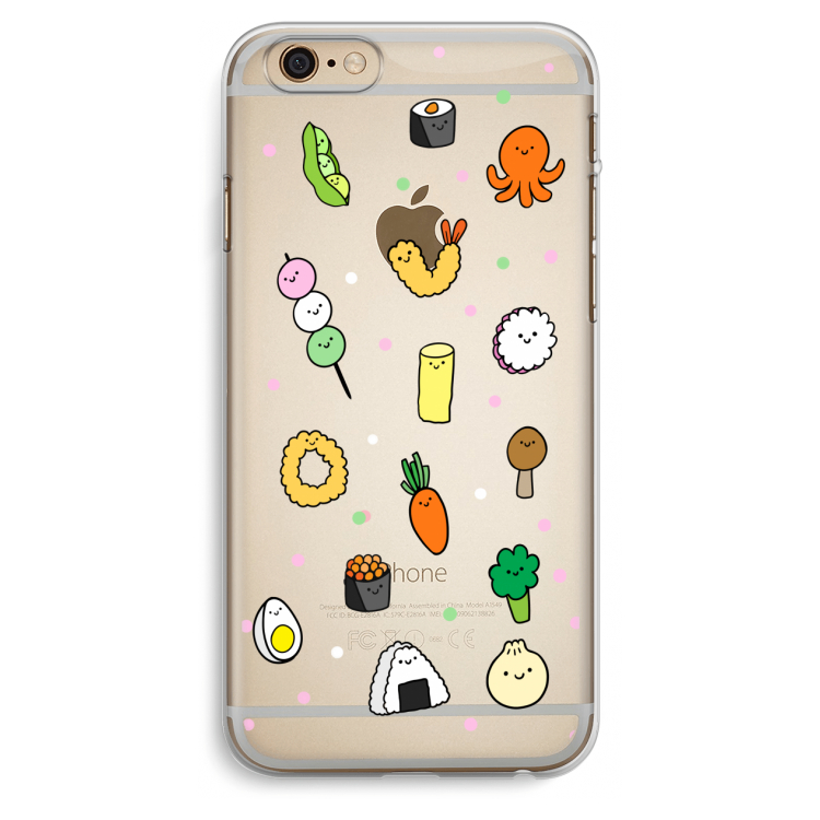 Happy bento friends: iPhone 6 Plus / 6S Plus Transparant Hoesje