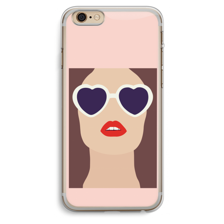 Red lips: iPhone 6 Plus / 6S Plus Transparant Hoesje