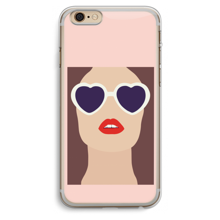 Red lips: iPhone 6 Plus / 6S Plus Transparant Hoesje