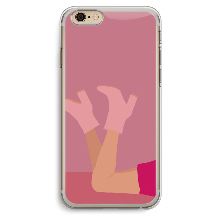 Pink boots: iPhone 6 Plus / 6S Plus Transparant Hoesje