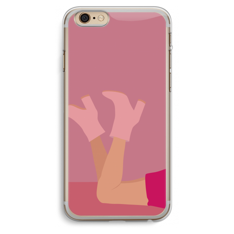Pink boots: iPhone 6 Plus / 6S Plus Transparant Hoesje