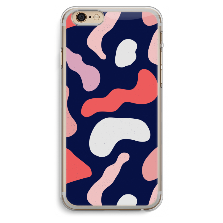 Memphis Shapes Pink: iPhone 6 Plus / 6S Plus Transparant Hoesje