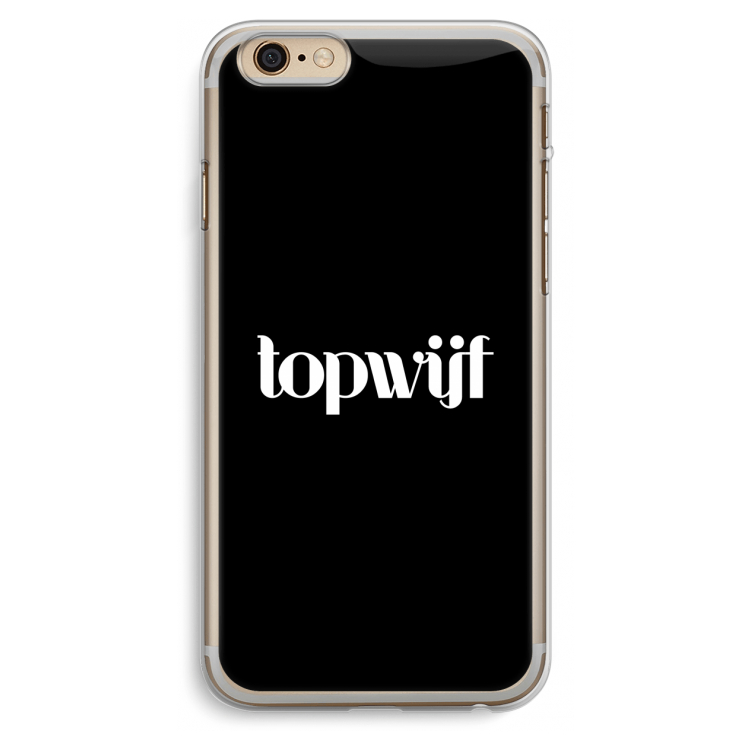 Topwijf Zwart: iPhone 6 Plus / 6S Plus Transparant Hoesje