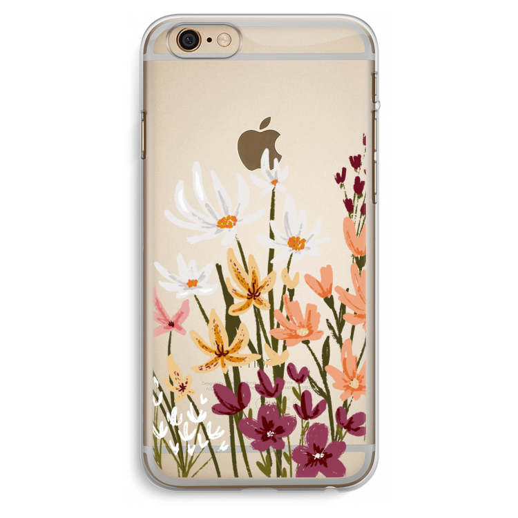 Painted wildflowers: iPhone 6 Plus / 6S Plus Transparant Hoesje
