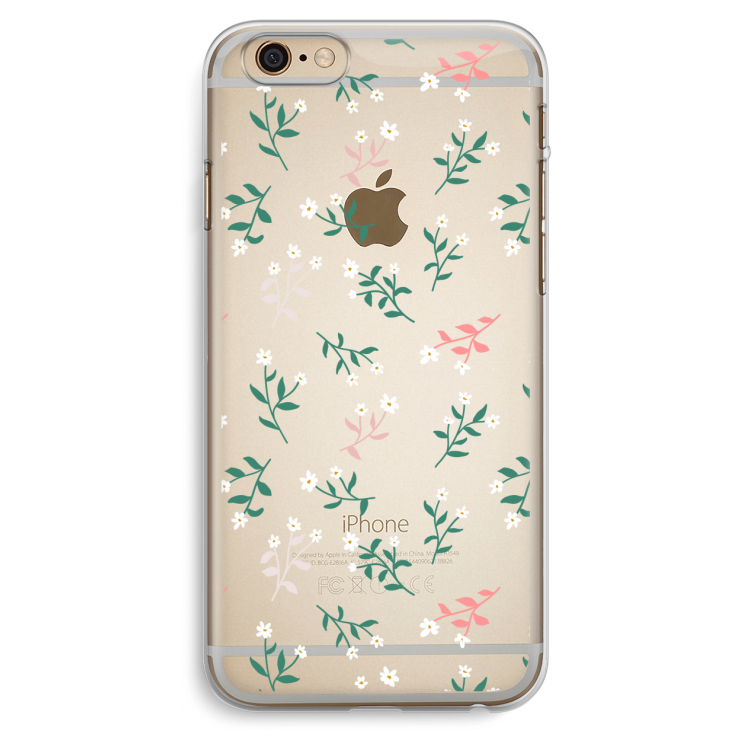 Small white flowers: iPhone 6 Plus / 6S Plus Transparant Hoesje