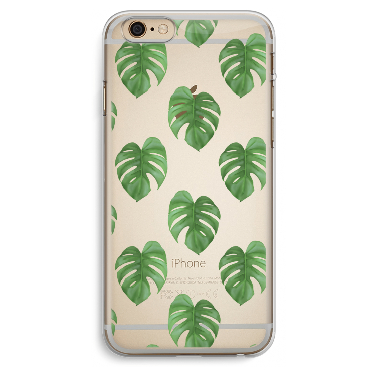 Monstera leaves: iPhone 6 Plus / 6S Plus Transparant Hoesje