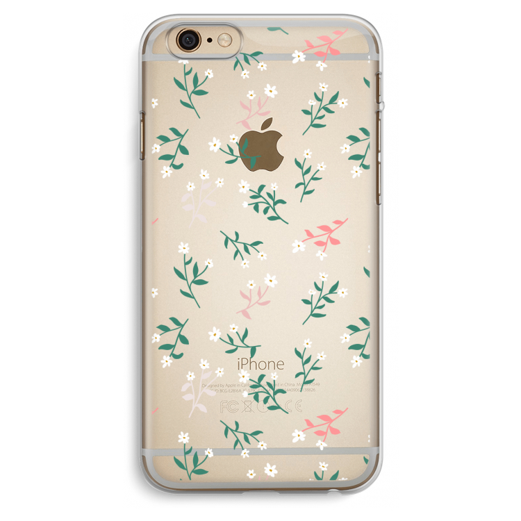 Small white flowers: iPhone 6 Plus / 6S Plus Transparant Hoesje