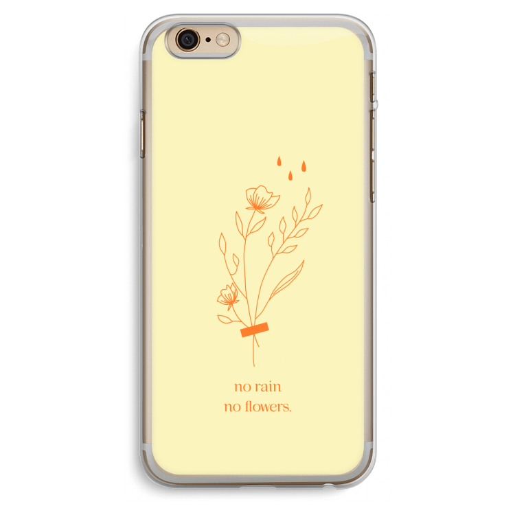 No rain no flowers: iPhone 6 Plus / 6S Plus Transparant Hoesje