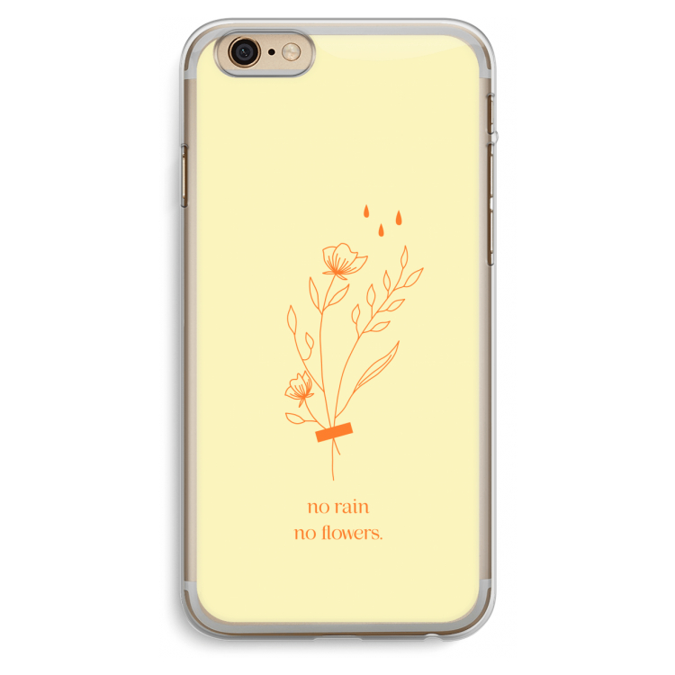 No rain no flowers: iPhone 6 Plus / 6S Plus Transparant Hoesje