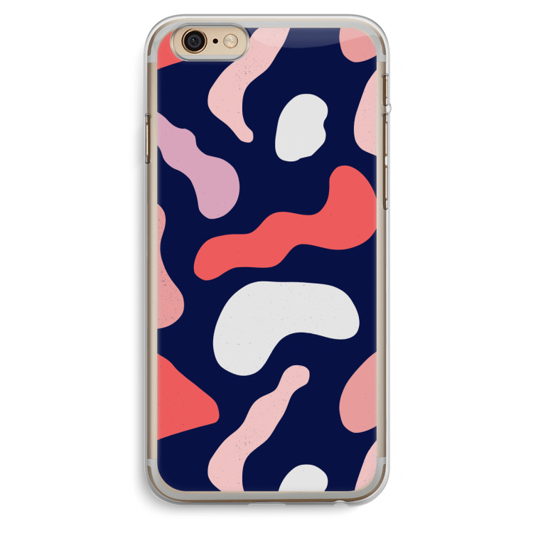 Memphis Shapes Pink: iPhone 6 Plus / 6S Plus Transparant Hoesje