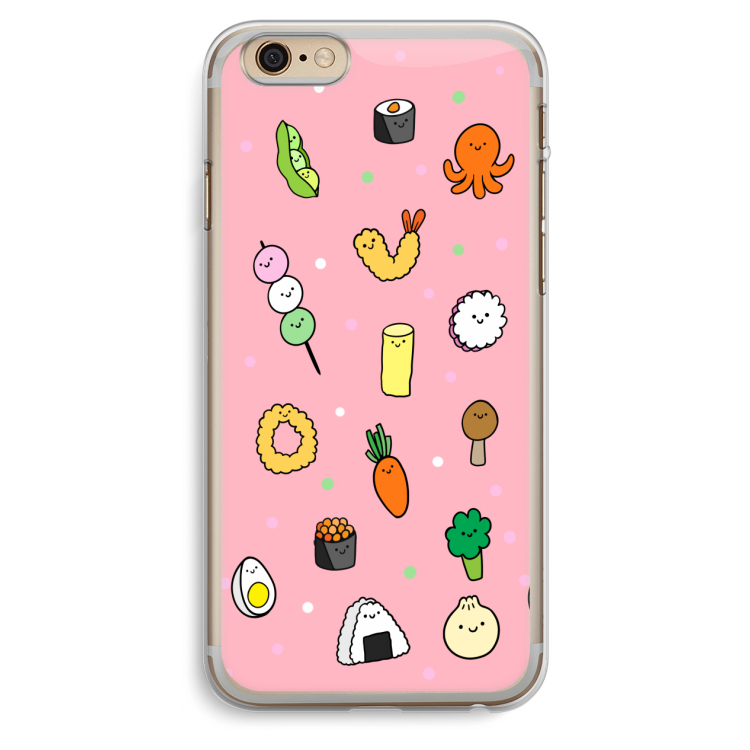 Happy bento friends: iPhone 6 Plus / 6S Plus Transparant Hoesje