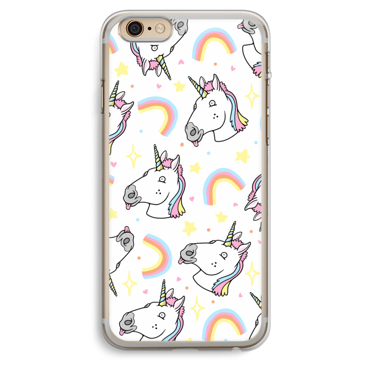 Rainbow Unicorn: iPhone 6 Plus / 6S Plus Transparant Hoesje