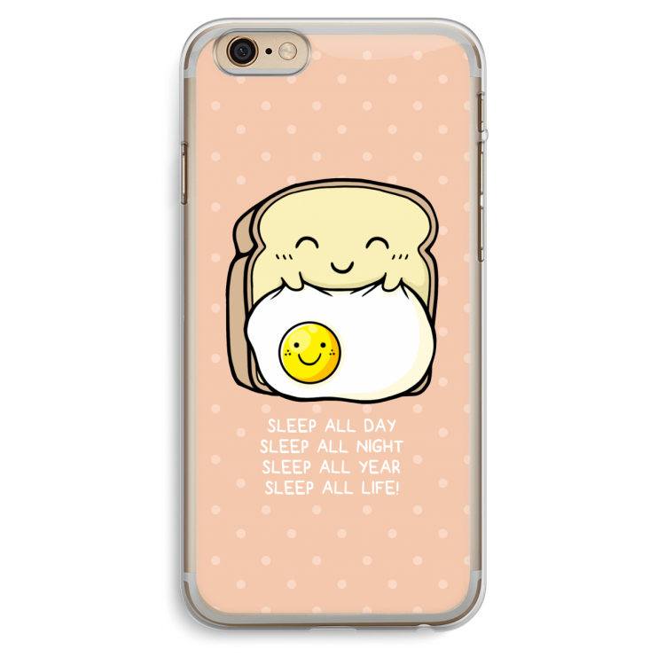 Sleep All Day: iPhone 6 Plus / 6S Plus Transparant Hoesje