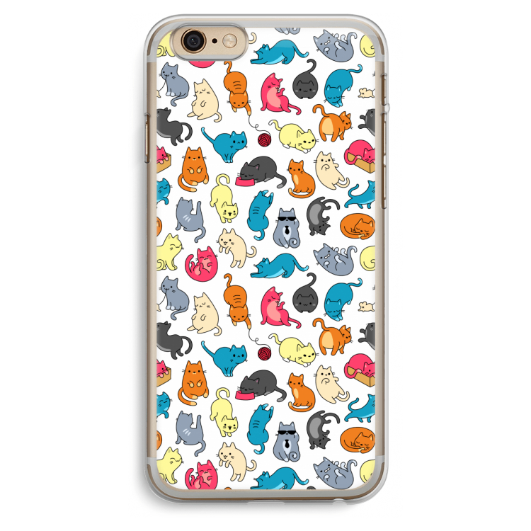 Kleurrijke katten: iPhone 6 Plus / 6S Plus Transparant Hoesje