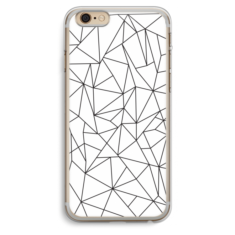 Geometrische lijnen zwart: iPhone 6 Plus / 6S Plus Transparant Hoesje