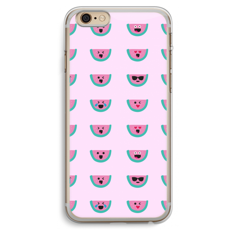 Smiley watermeloenprint: iPhone 6 Plus / 6S Plus Transparant Hoesje