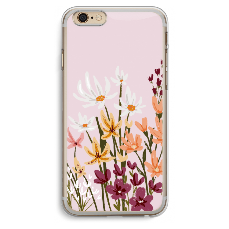 Painted wildflowers: iPhone 6 Plus / 6S Plus Transparant Hoesje