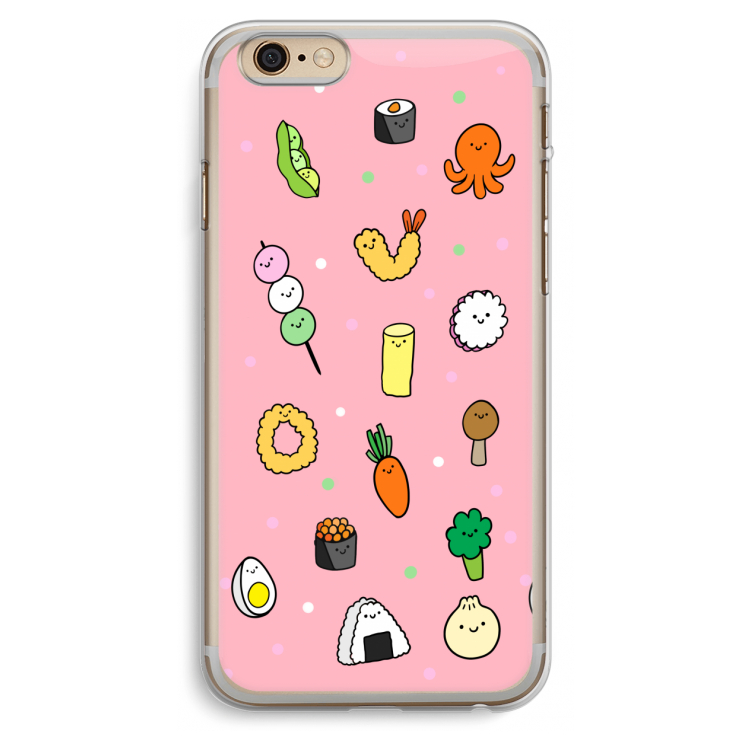 Happy bento friends: iPhone 6 Plus / 6S Plus Transparant Hoesje
