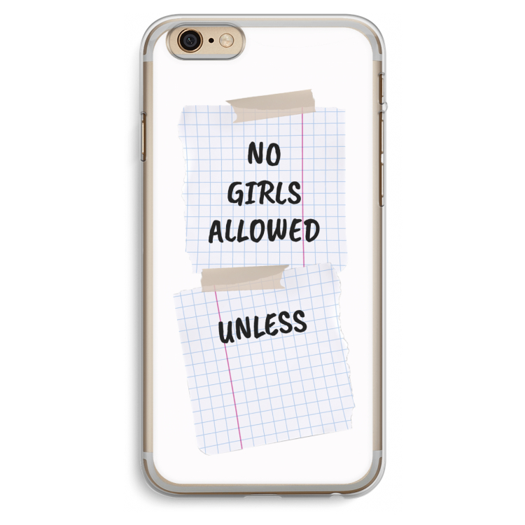 No Girls Allowed Unless: iPhone 6 Plus / 6S Plus Transparant Hoesje