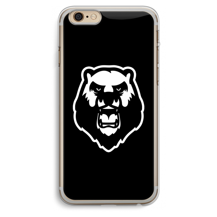 Angry Bear (black): iPhone 6 Plus / 6S Plus Transparant Hoesje