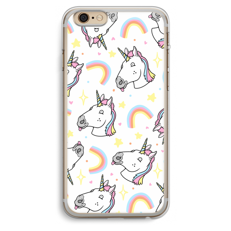 Rainbow Unicorn: iPhone 6 Plus / 6S Plus Transparant Hoesje