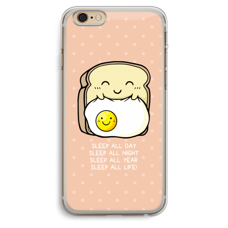 Sleep All Day: iPhone 6 Plus / 6S Plus Transparant Hoesje