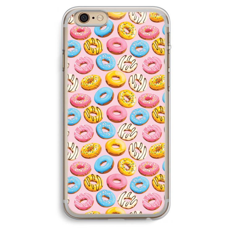 Pink donuts: iPhone 6 Plus / 6S Plus Transparant Hoesje