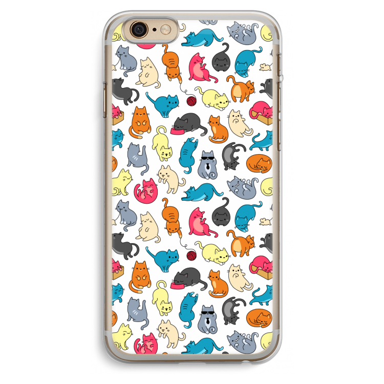 Kleurrijke katten: iPhone 6 Plus / 6S Plus Transparant Hoesje