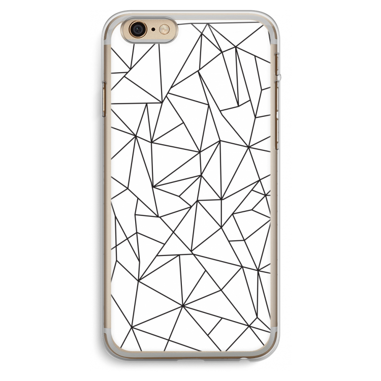 Geometrische lijnen zwart: iPhone 6 Plus / 6S Plus Transparant Hoesje