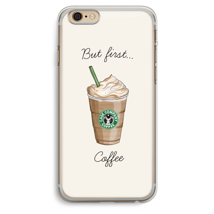 But first coffee: iPhone 6 Plus / 6S Plus Transparant Hoesje