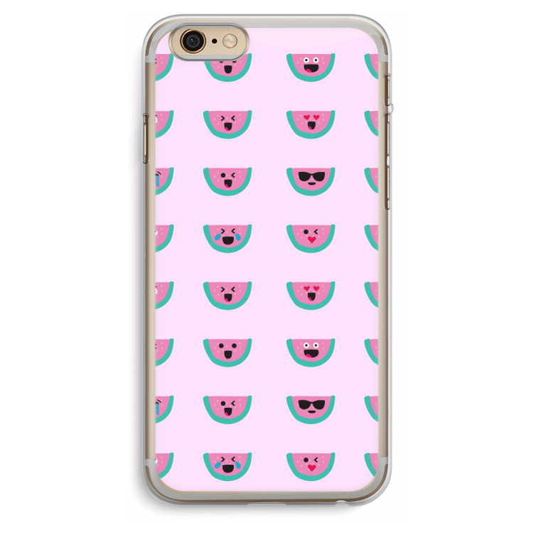 Smiley watermeloenprint: iPhone 6 Plus / 6S Plus Transparant Hoesje