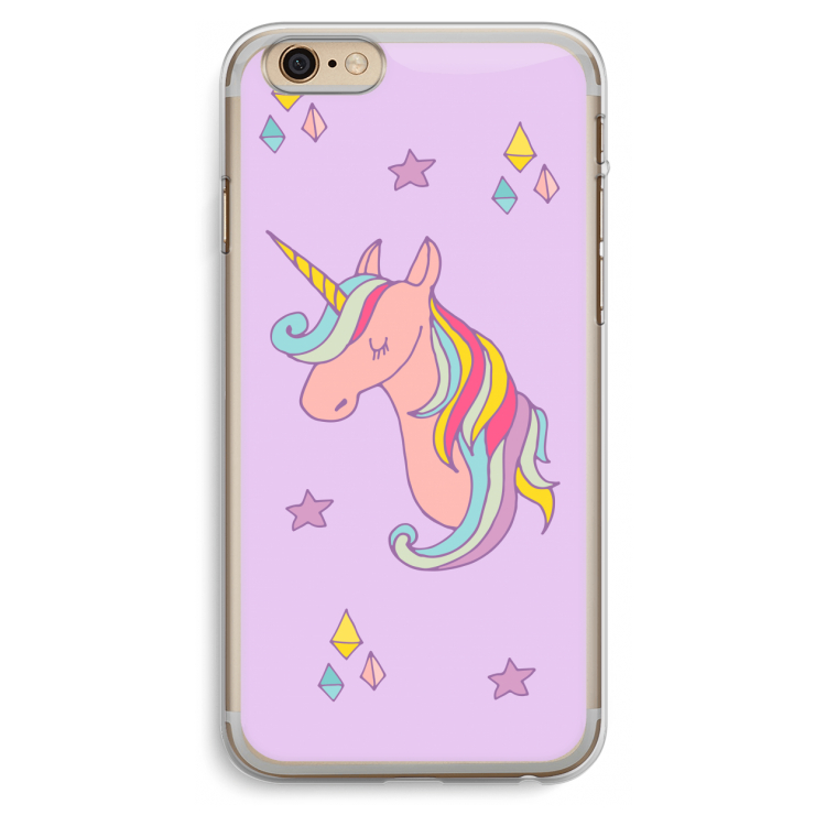 Roze eenhoorn: iPhone 6 Plus / 6S Plus Transparant Hoesje