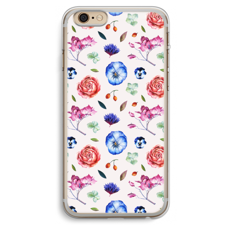Bloemetjes: iPhone 6 Plus / 6S Plus Transparant Hoesje