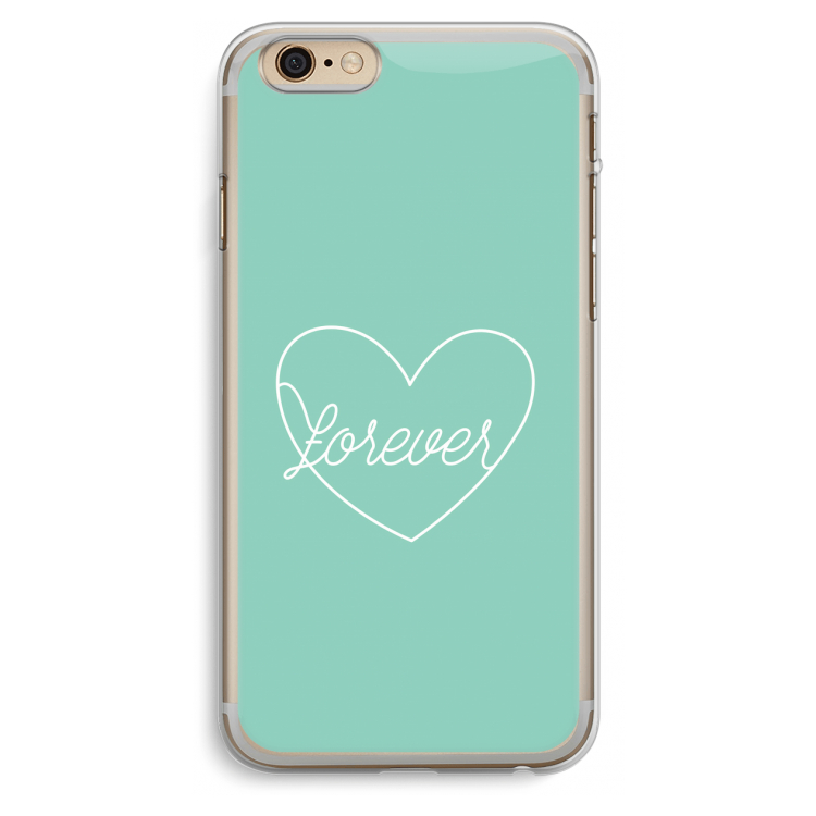 Forever heart pastel: iPhone 6 Plus / 6S Plus Transparant Hoesje