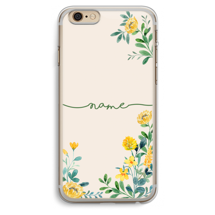 Gele bloemen: iPhone 6 Plus / 6S Plus Transparant Hoesje