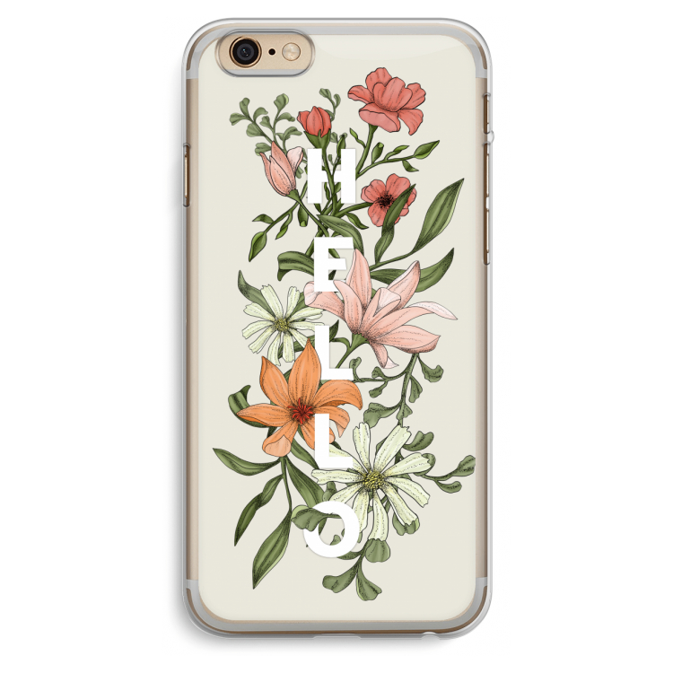 Hello bloemen: iPhone 6 Plus / 6S Plus Transparant Hoesje