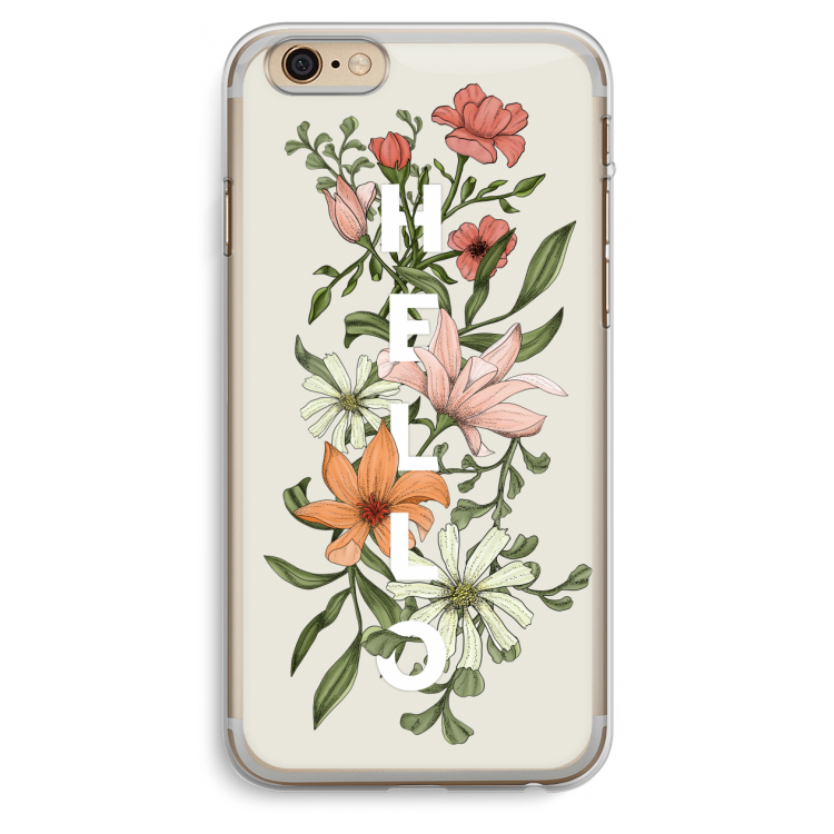 Hello bloemen: iPhone 6 Plus / 6S Plus Transparant Hoesje