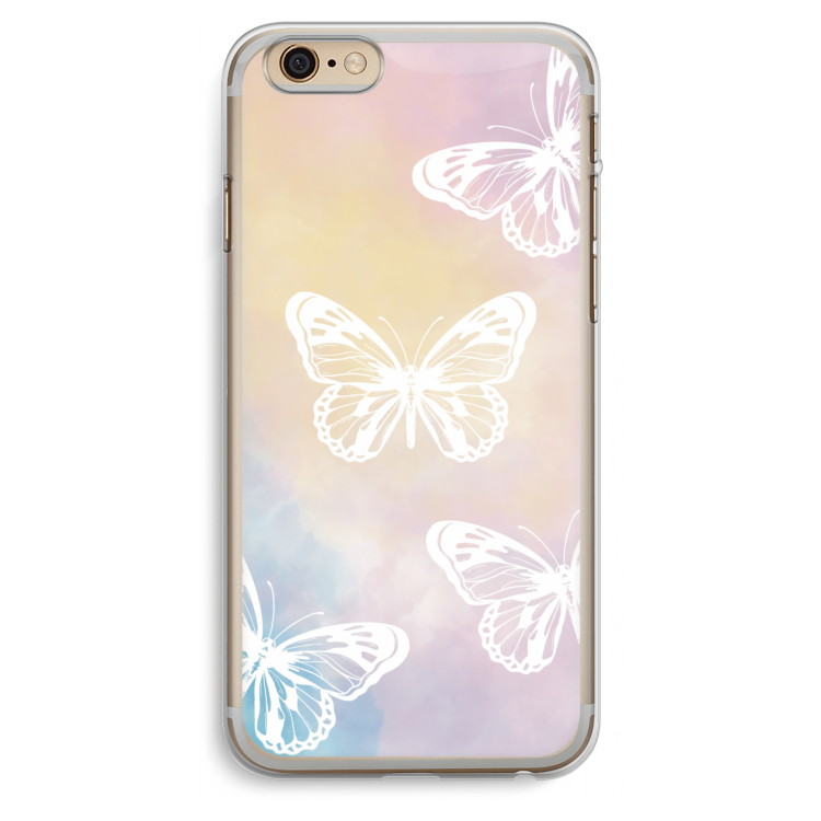 White butterfly: iPhone 6 Plus / 6S Plus Transparant Hoesje