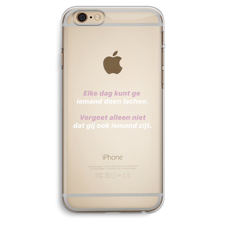 gij zijt ook iemand: iPhone 6 Plus / 6S Plus Transparant Hoesje