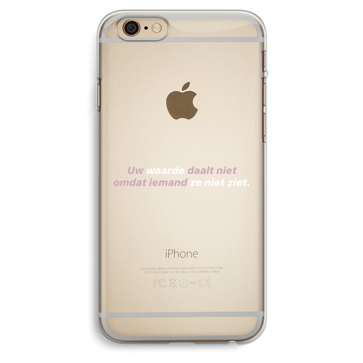 uw waarde daalt niet: iPhone 6 Plus / 6S Plus Transparant Hoesje