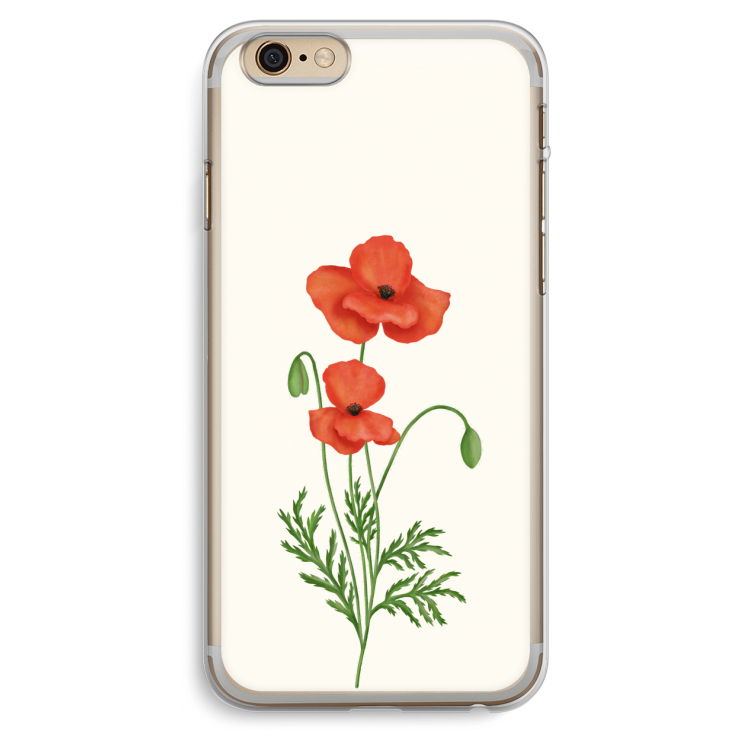 Red poppy: iPhone 6 Plus / 6S Plus Transparant Hoesje