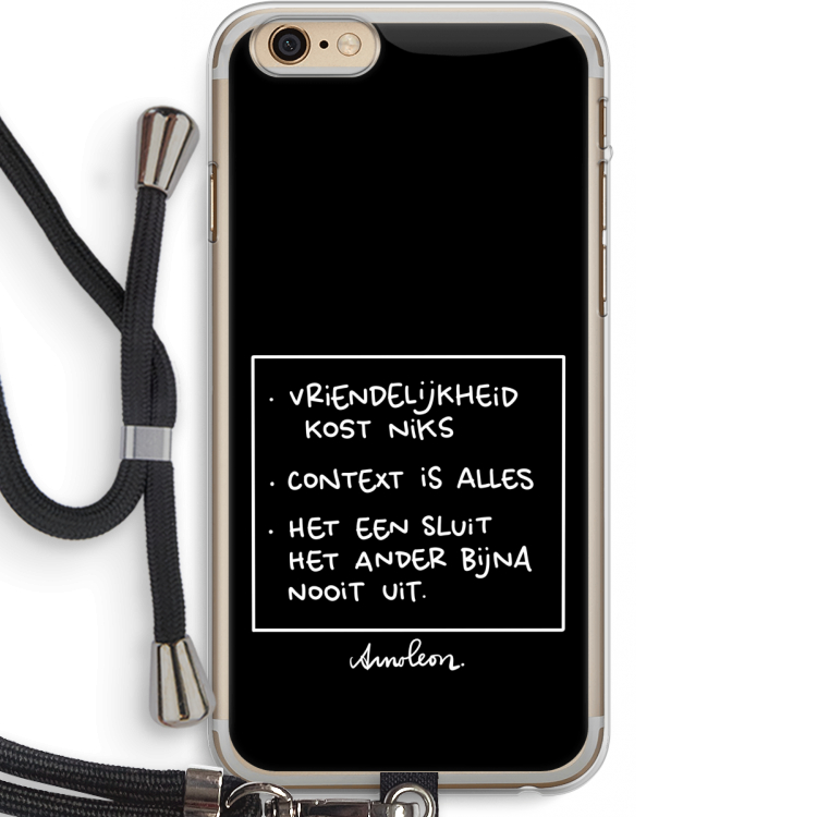 Mijn Motto's: iPhone 6 PLUS / 6S PLUS Transparant Hoesje met koord