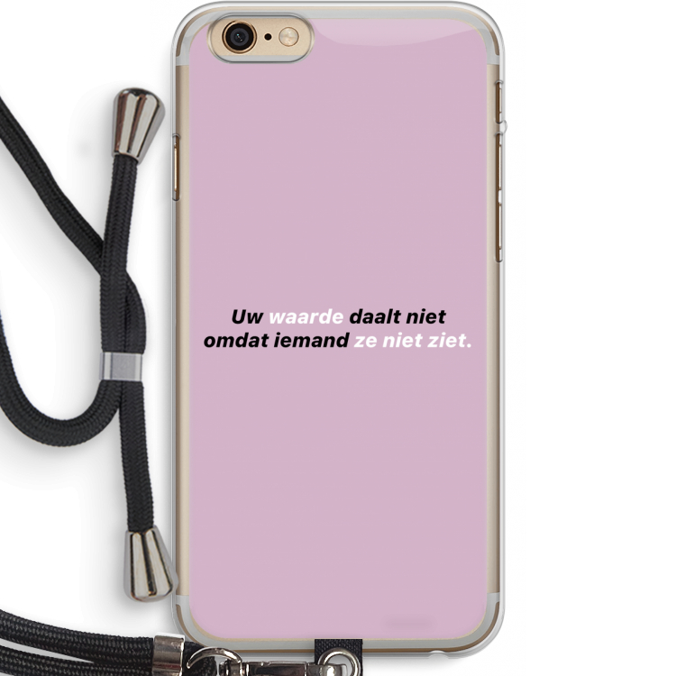 uw waarde daalt niet: iPhone 6 PLUS / 6S PLUS Transparant Hoesje met koord