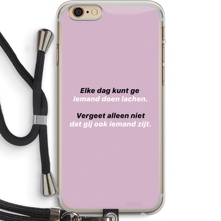 gij zijt ook iemand: iPhone 6 PLUS / 6S PLUS Transparant Hoesje met koord