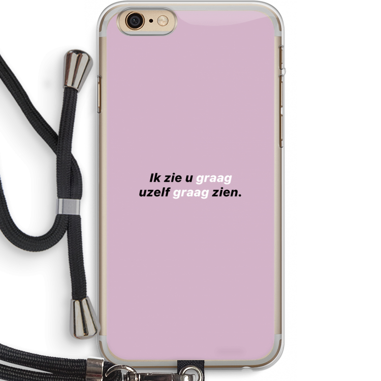 uzelf graag zien: iPhone 6 PLUS / 6S PLUS Transparant Hoesje met koord